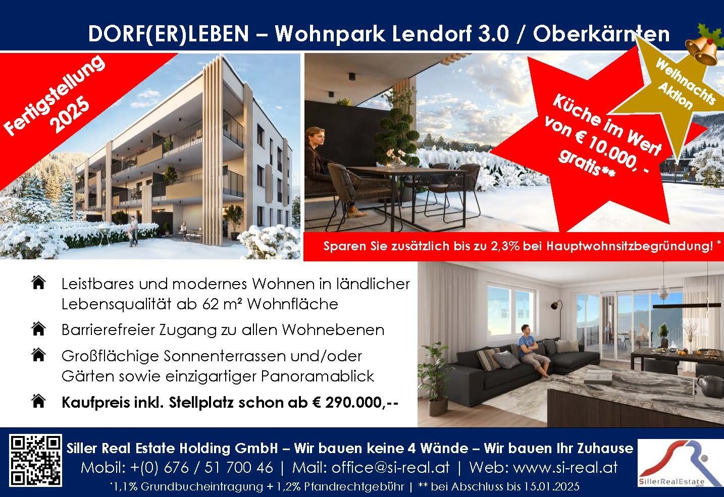 WEIHNACHTSAKTION - Wir schenken Ihnen eine Küche!!! - Dorf(er)leben - Wohnpark Lendorf 3.0 / Oberkärnten