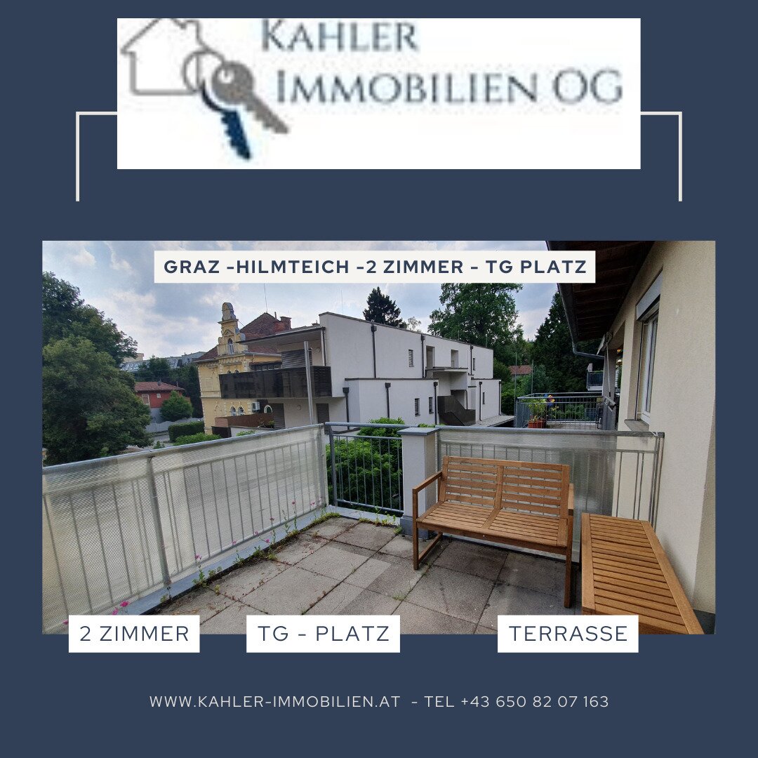 Graz - Geidorf - Hilmteich - Provisionsfrei - bezaubernde 2 Zimmerwohnung mit großer Terrasse und Tiefgaragenplatz