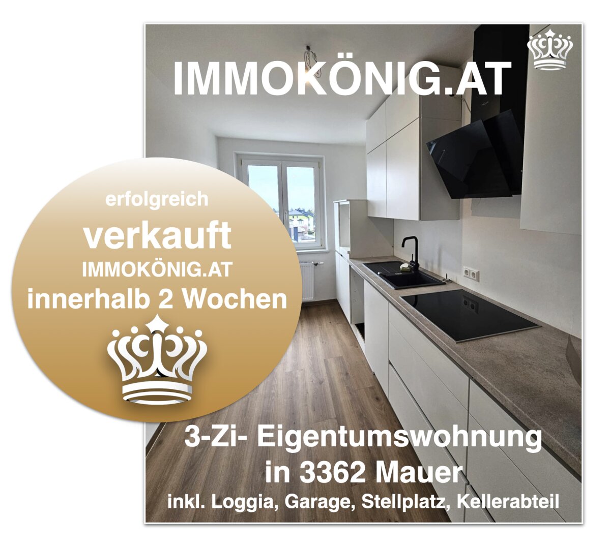 Helle 3-Zi-Wohnung mit Loggia, Garage, Stellplatz in Mauer – Top Lage, Top Preis!