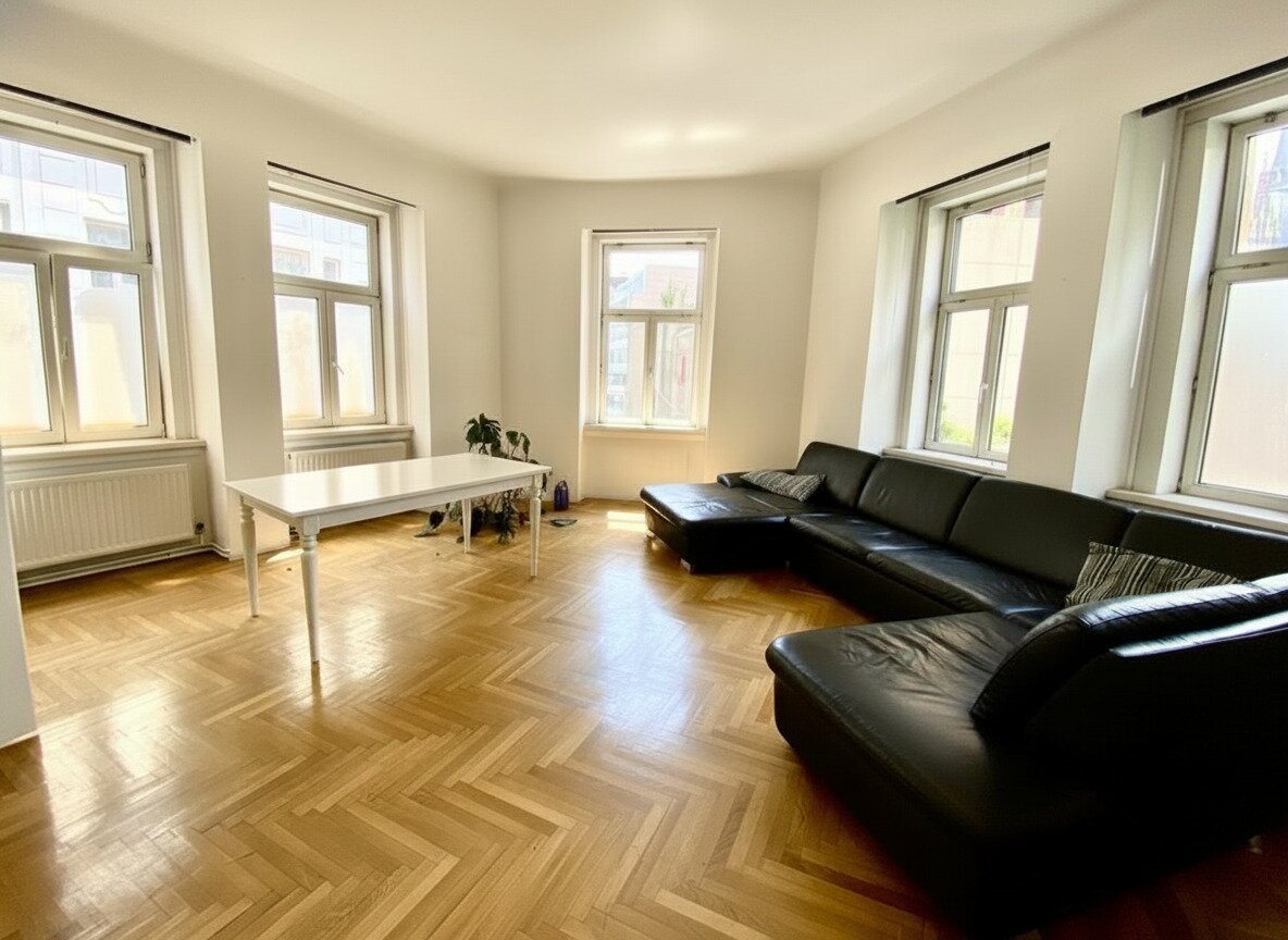 Sonnige und stilvolle Albauwohnung: Toplage Nähe Mariahilferstraße, 3 Zimmer + Küche, 2. Stock, U6-Westbahnhof, U3-Zieglergasse!