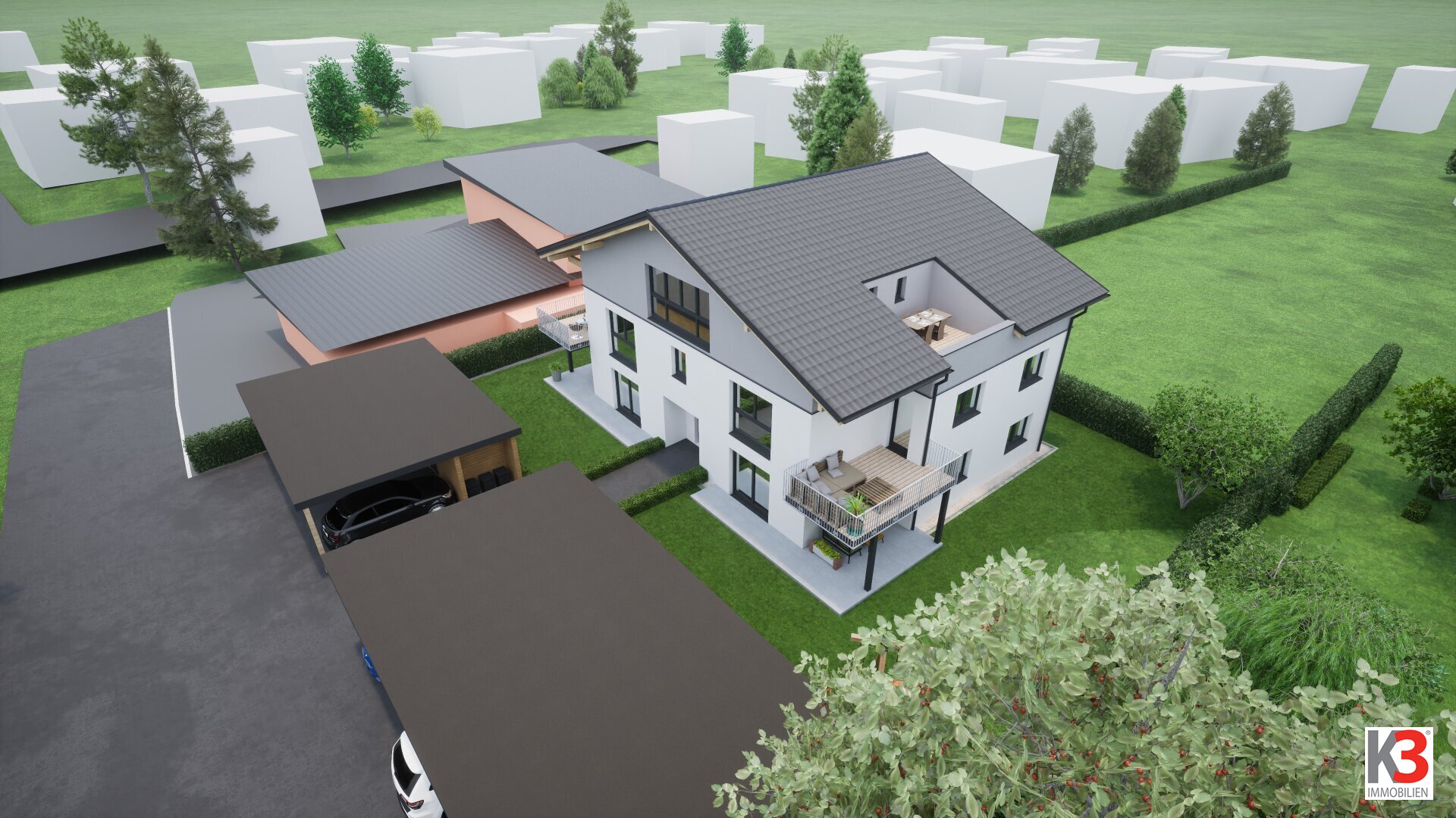 K3 - Neubau Ried/Tumeltsham-Gartenwohnung mit Lift, Doppelcarport und Top-Ausstattung