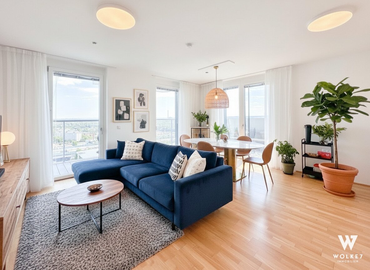 Luxus mit Fernblick: 3-Zimmer-Residenz im Marina Tower – 16. Etage mit Donaupanorama