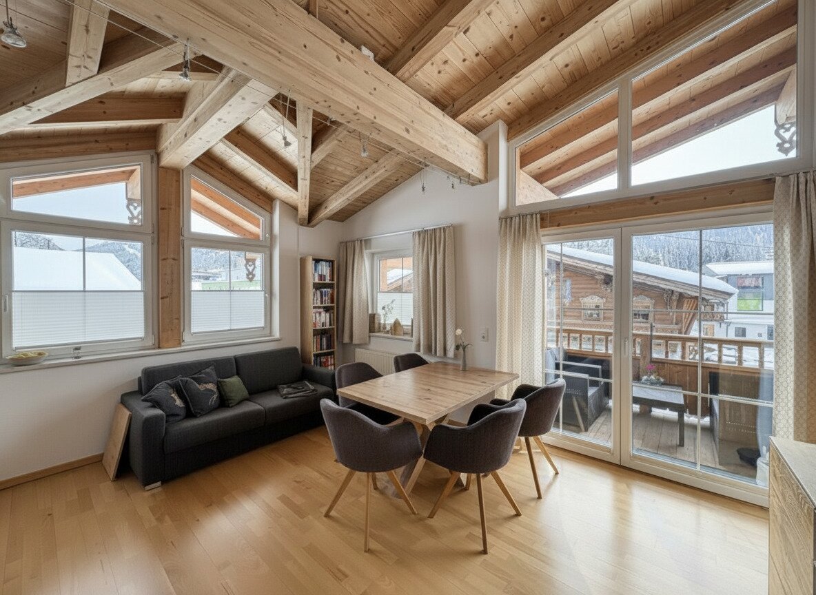 Dachgeschosswohnung mit Sichtdachstuhl & Sonnenbalkon