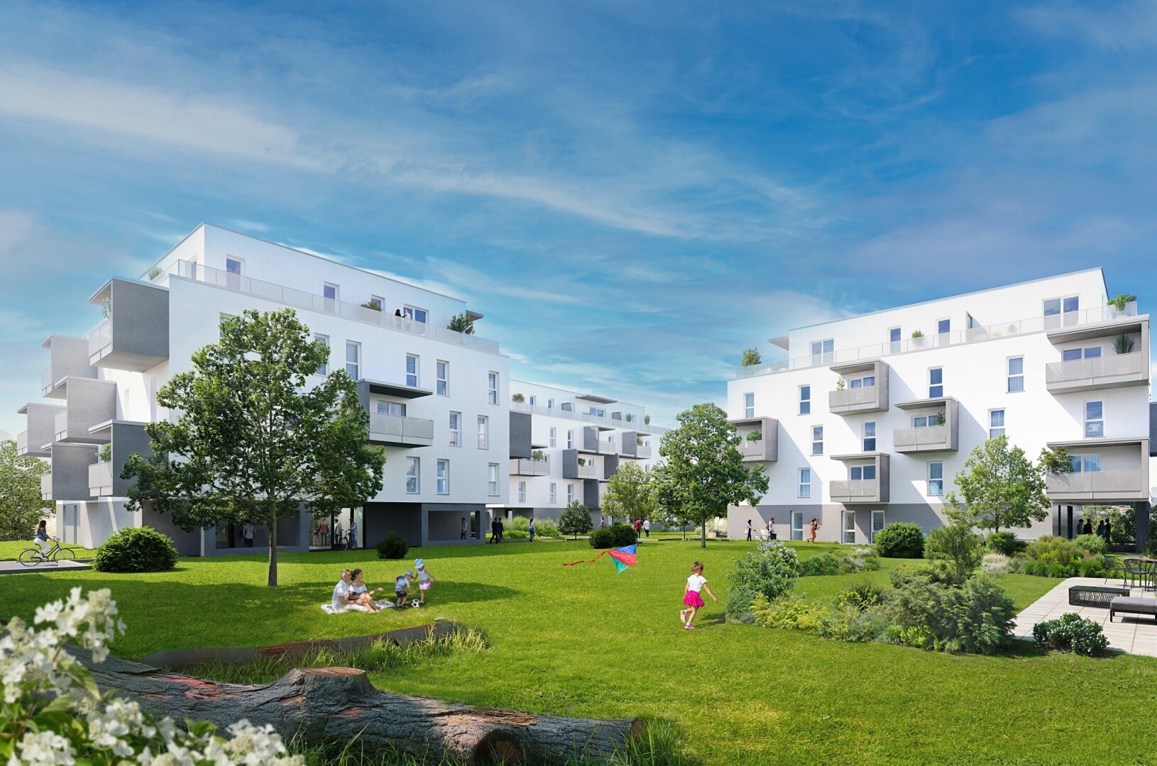 Wohnen im Park:  Neue 3-Raum Eigentumswohnung mit Kühlung direkt im Stadtzentrum