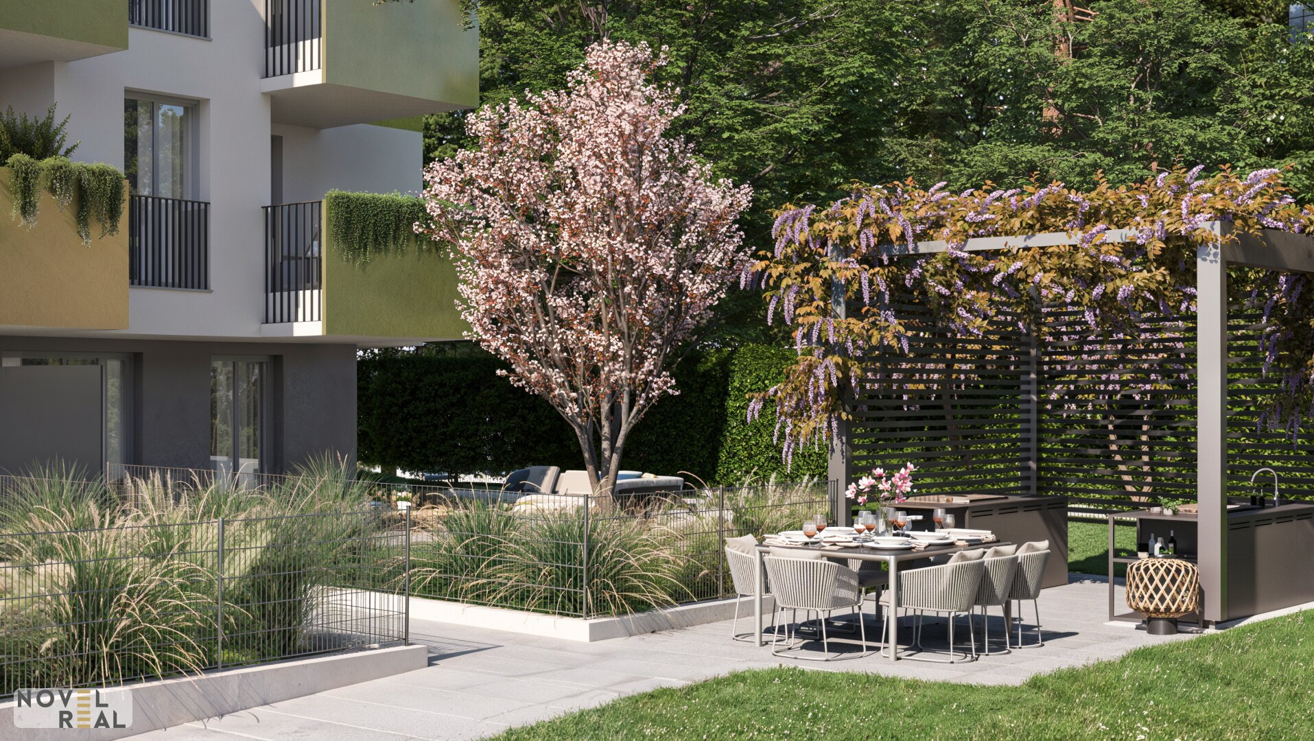 Erstbezugwohnung mit Balkon! Pool im Gemeinschaftsgarten!