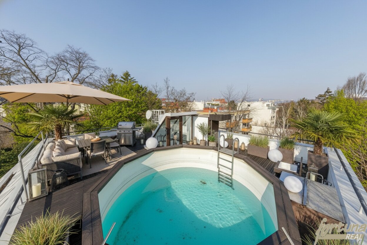 Exklusive Dachterrassen- Residenz in Hietzing, Panoramablick, Pool & Sauna