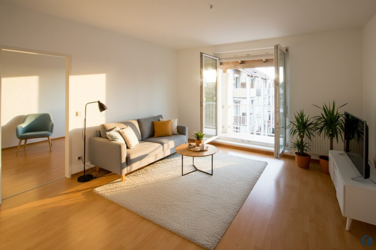 Sonnige Wohnung mit schöner Raumaufteilung, Balkon, 2 Parkplätze