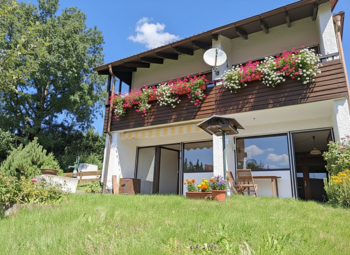 Gepflegtes, großzügiges Eckreihenhaus in herrlicher Aussichtslage – mit Garten, Terrassen und drei Balkonen in 87487 Wiggensbach im Allgäu