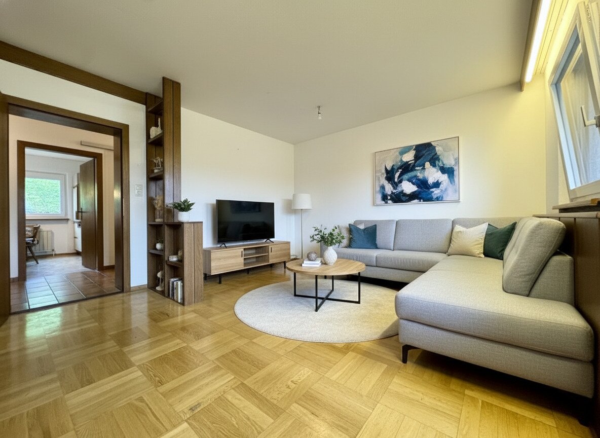 *geräumige 3 Zimmer Wohnung mit extra Küche, Balkon und Garage! Super schöne Aussicht inkludiert!