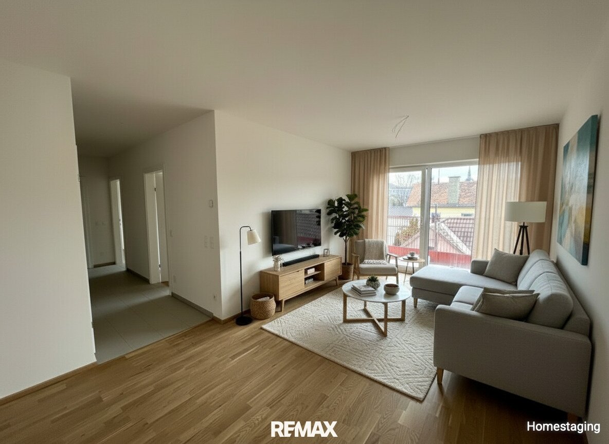 Stilvolle 3 Zimmer Neubauwohnung im 2. OG mit Balkon, Lift und hochwertigem/barrierefreiem Wohnkomfort