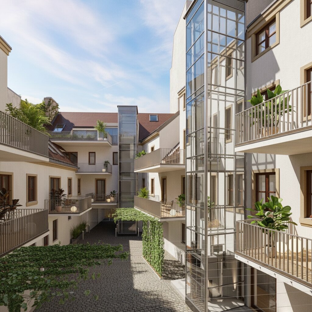 Bewilligtes Altbauprojekt mit Dachausbau direkt am Rochusmarkt