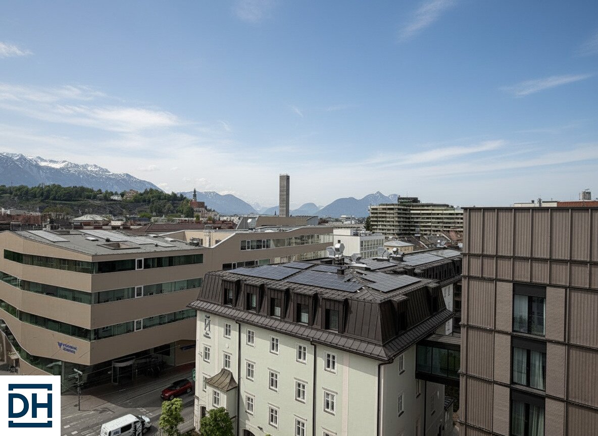 ÜBER DEN DÄCHERN IM OBERSTEN STOCK:  helle Wohnung mit Lift - ZENTRAL in Salzburg Stadt, 360 Grad Besichtigung