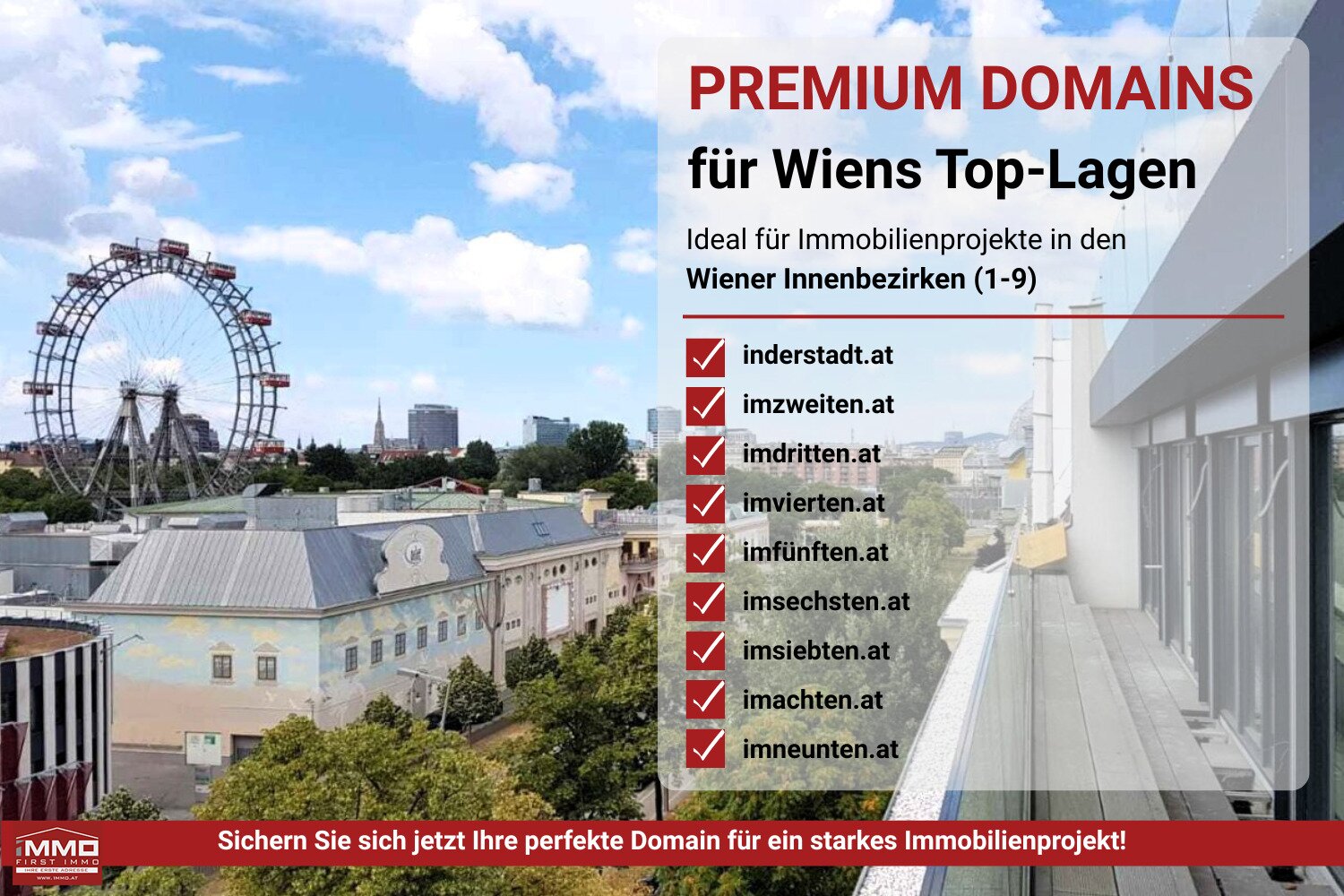 VERMARKTEN SIE IHR (IMMOBILIEN-)PROJEKT ONLINE PROFESSIONELL MIT EXKLUSIVEN DOMAINS FÜR WIENS INNENBEZIRKE!