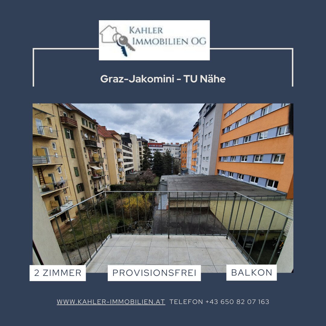 Graz - Jakomini -bezaubernde  2 Zimmer Wohnung- Provisionsfrei - Balkon - Lift