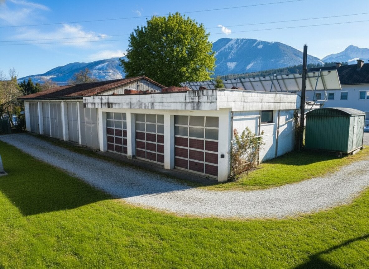Massiv gebaute LKW-Garagen- und Werkstattliegenschaft mit ca. 601 m² Grundstück – vielseitig nutzbar und technisch interessant ausgestattet
