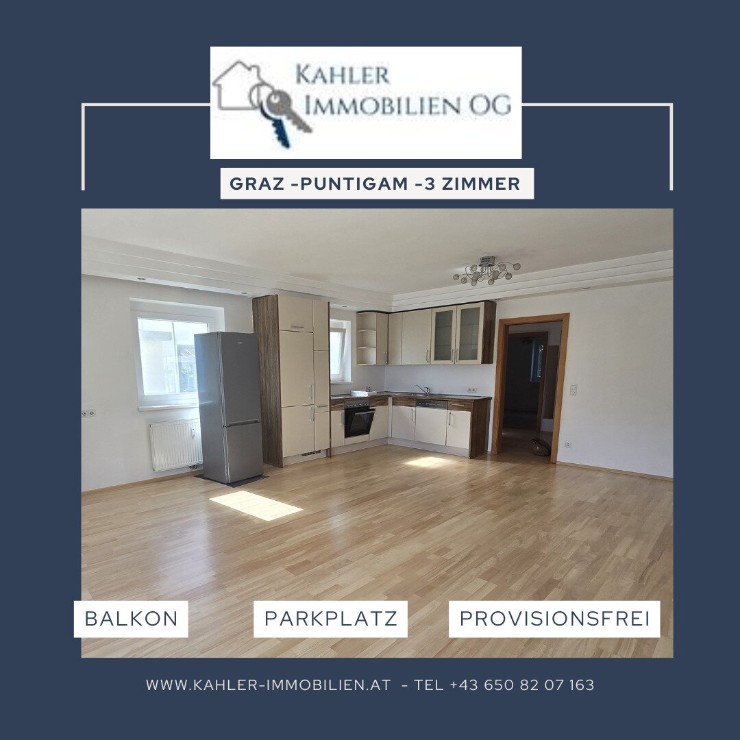 Graz-Puntigam-tolle 3 Zimmerwohnung -  Balkon - Gartennutzung - Parkplatz - Provisionsfrei!
