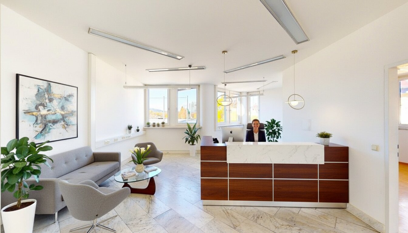 Lichtdurchflutetes Büro in Klagenfurt (57,7 m²) – repräsentativ, mit Teeküche & Lageroption zu mieten