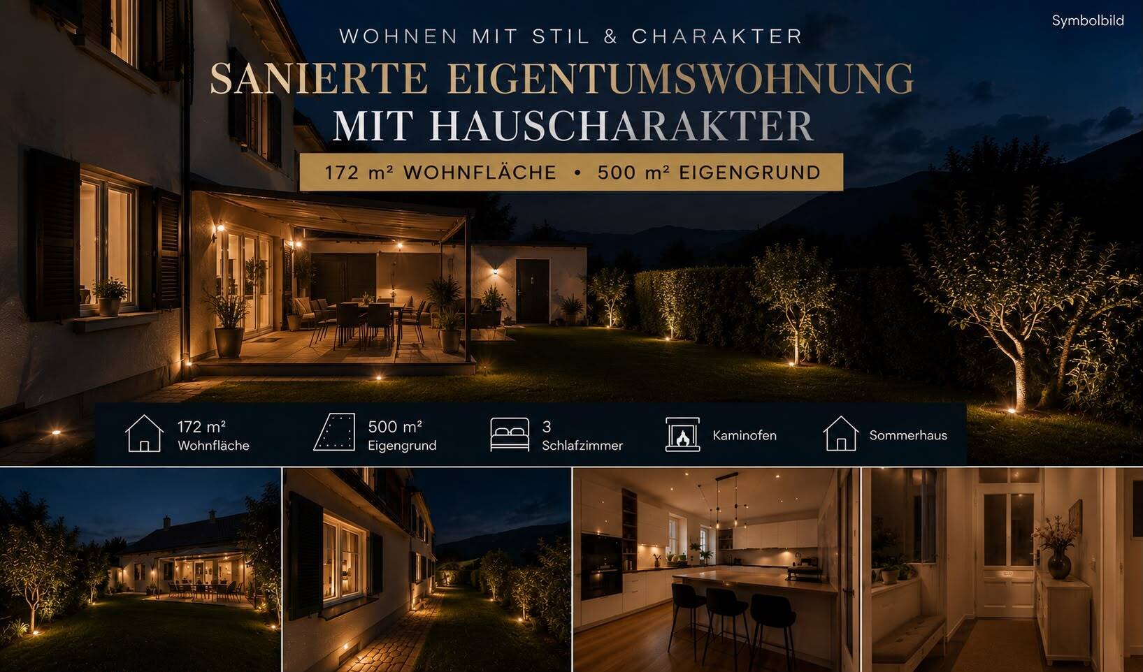 Exklusiv sanierte Eigentumswohnung mit Hauscharakter & 500 m² Eigengrund – Wohnen wie im eigenen Haus
