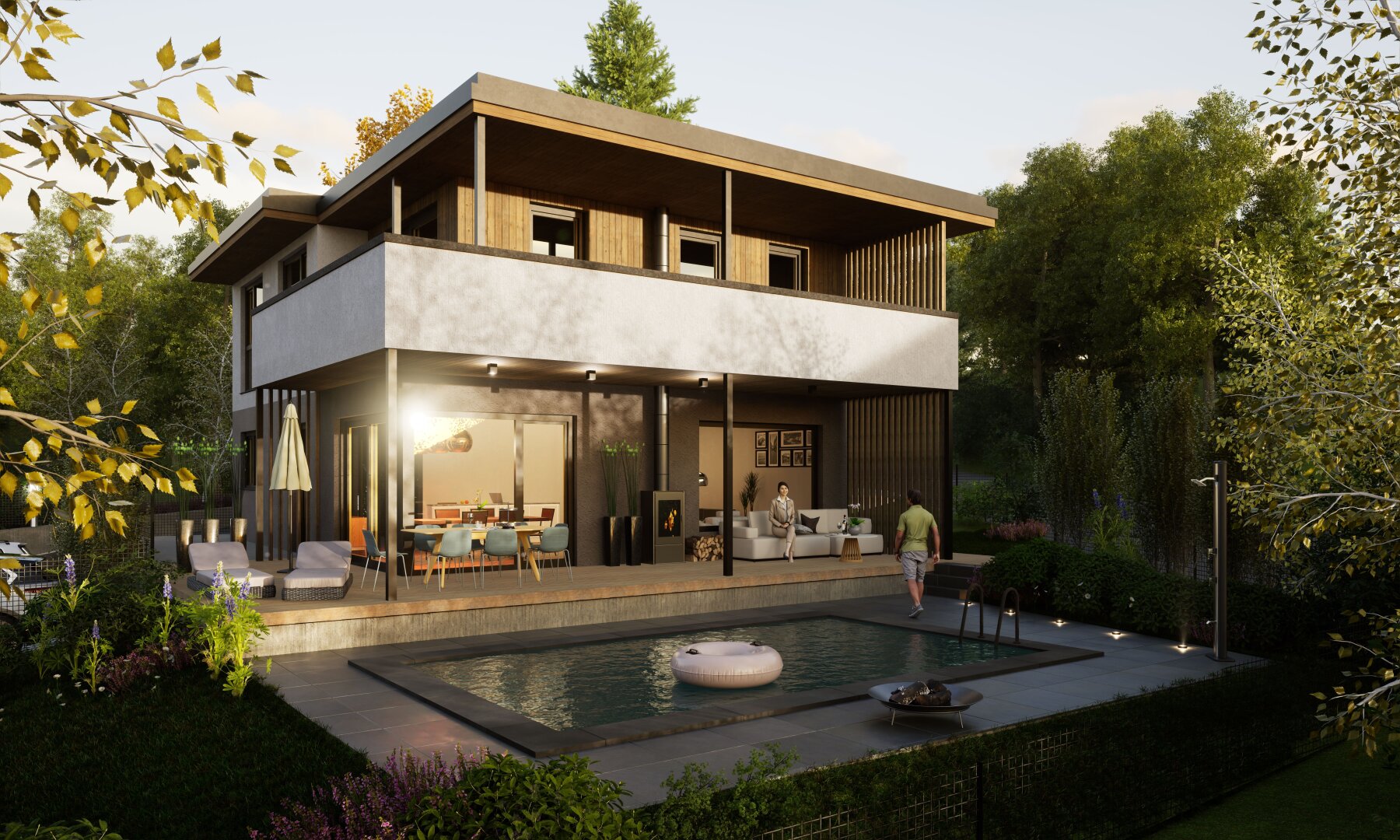 WOHNEN im WIENERWALD – Baugrund für Premium Holz Massivhaus im Chalet Stil