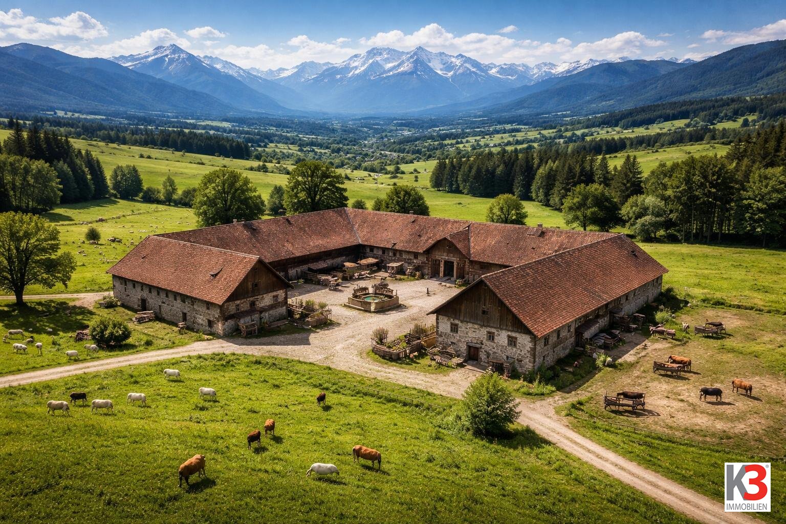 K3 - Nähe Bad Füssing - alter 4 - Seitenhof mit ca. 15 ha besten ertragreichen Ackerboden!!! PANORAMALAGE