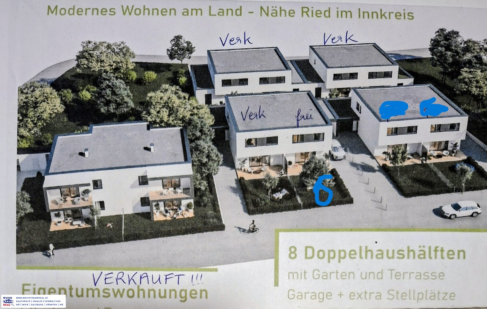 Nähe Ried im Innkreis, nur noch 1 Doppelhaushälfte zu einem leistbaren  Preis ist für sie frei. SCHLÜSSELFERTIG!!!