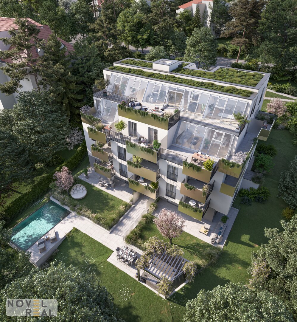 Exklusive Gartenwohnung mit exklusiven Highlight! Pool im Gemeinschaftsgarten! Nahe Lainzer Tiergarten - Erstbezug